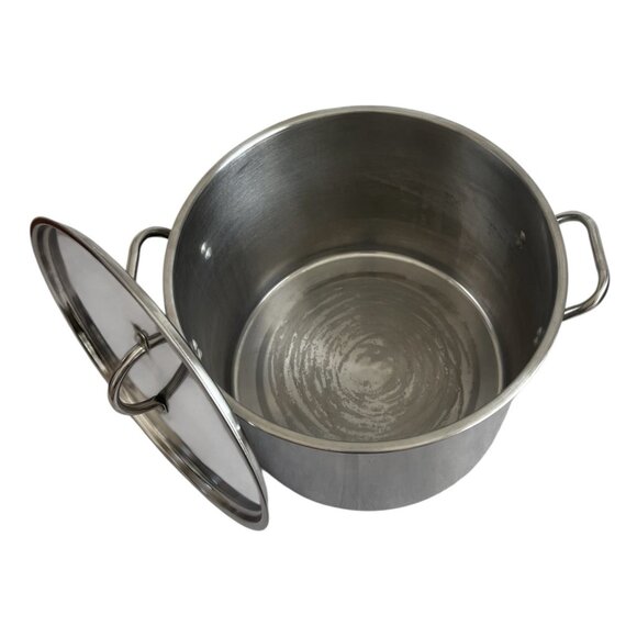 Stainless Steel Stackable Pot W/ Metal Lid Durable Cooking Pan Soup Vintage - Picture 4 of 4